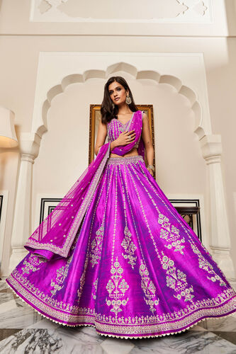 Aadab Lehenga Set - Vivid Violet, Violet, image 1
